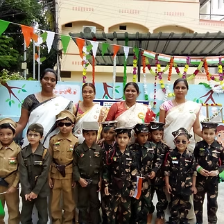 Independence Day Celebrations with Army and Police Uniforms at Platinum Schools